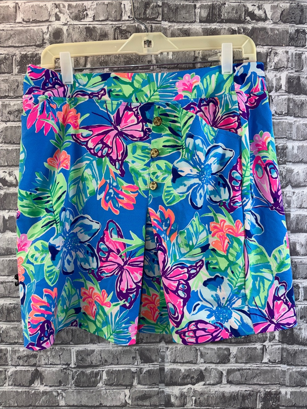 Lilly Pulitzer Luxletic Blue Floral & Butterfly Skorts